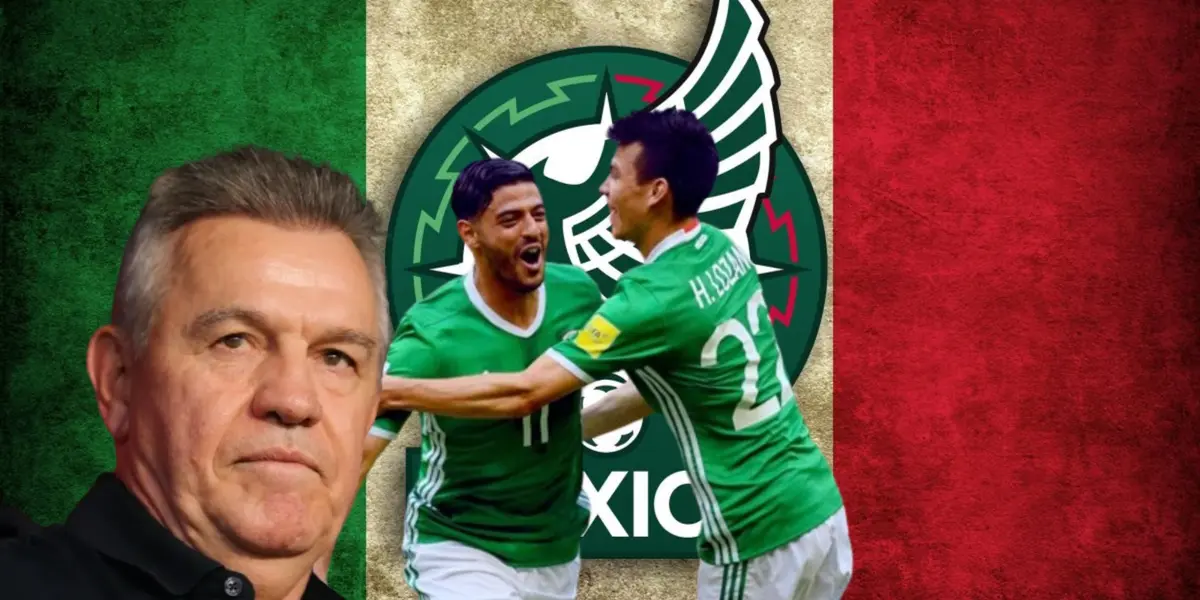 Javier Aguirre junto a Carlos Vela e Hirving Lozano / FOTO AP NOTICIAS