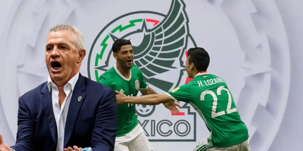 Javier Aguirre junto a Carlos Vela e Hirving Lozano / FOTO X