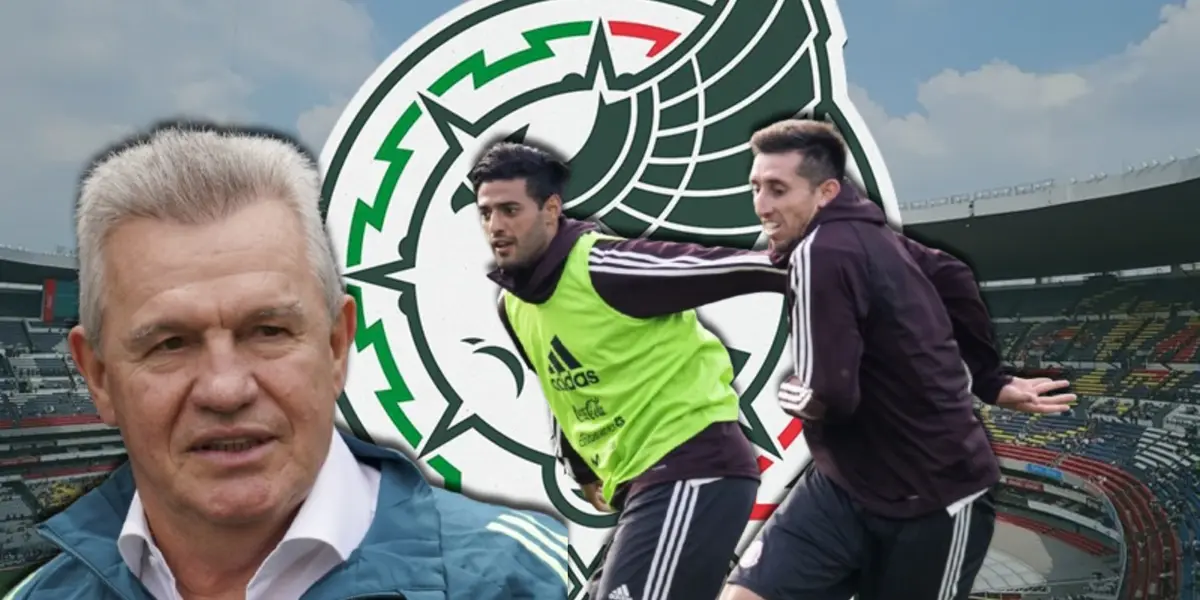 Javier Aguirre junto a Carlos Vela y Héctor Herrera / FOTO ABC7 LOS ÁNGELES