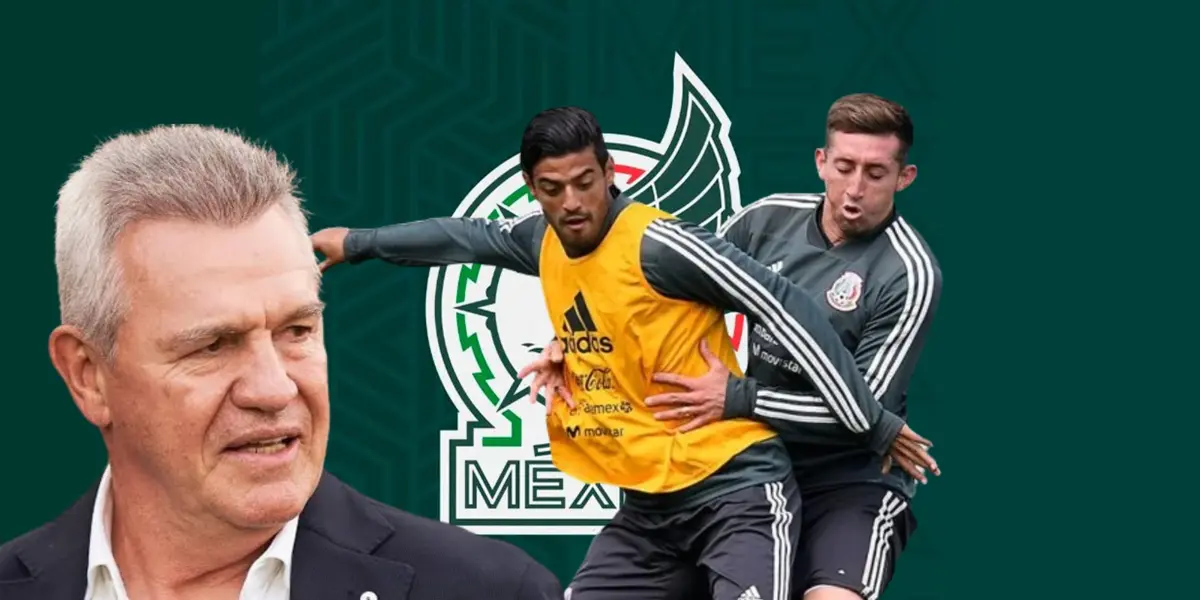 Javier Aguirre junto a Carlos Vela y Héctor Herrera / FOTO X