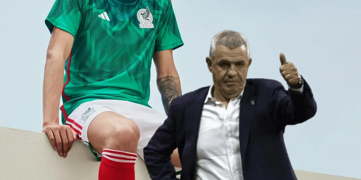 Javier Aguirre levantando dedo y jugador de la Selección/Foto TUDN.