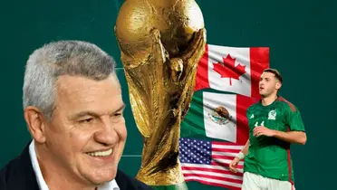 Javier Aguirre riendo y Santiago Giménez /Foto El Universo.