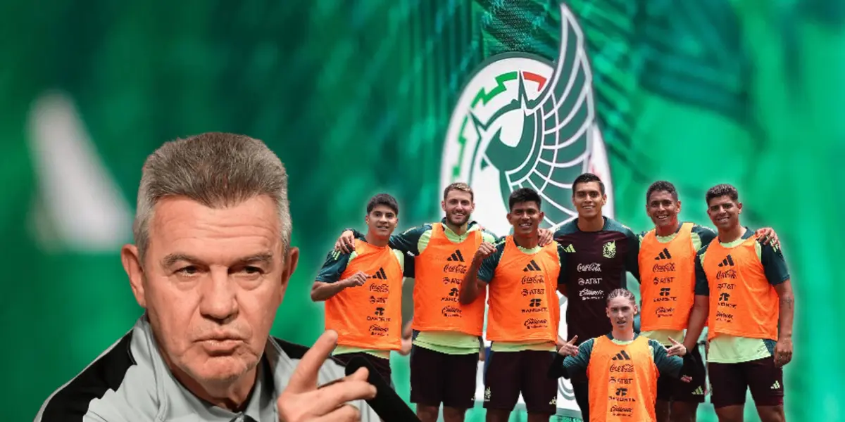 Javier Aguirre señalando y jugadores de México posando/Foto El Universal.