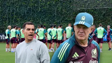 Javier Aguirre y Rafael Márquez con la boca abierta/ Foto Mi Selección.