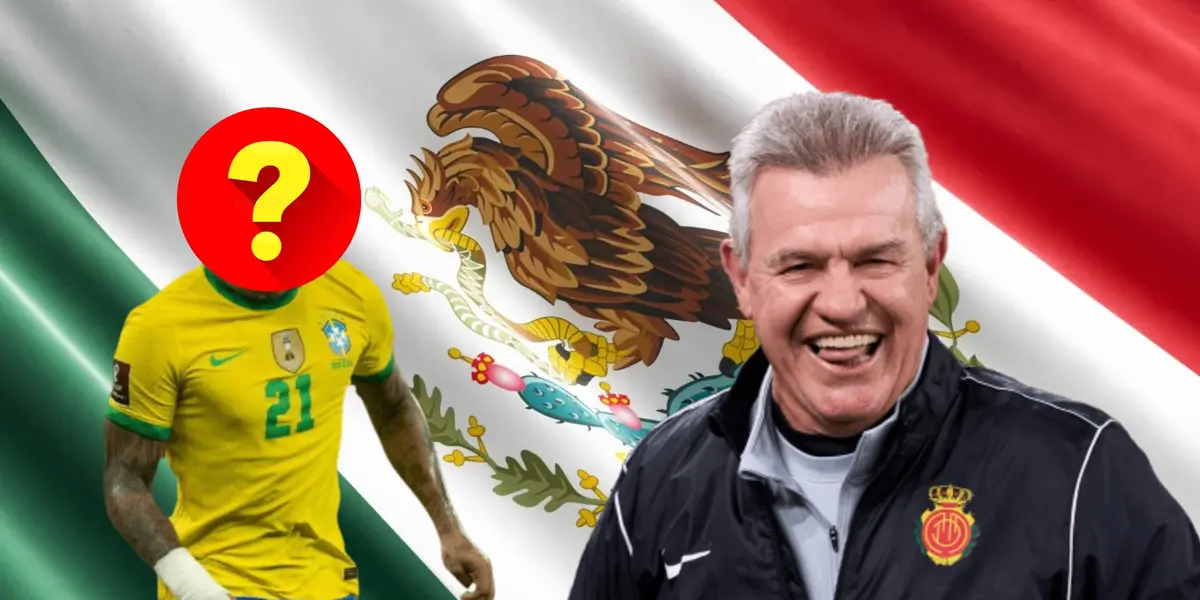 Jugador brasileño oculto y Javier Aguirre riendo/Foto Tirant Lo Blanch