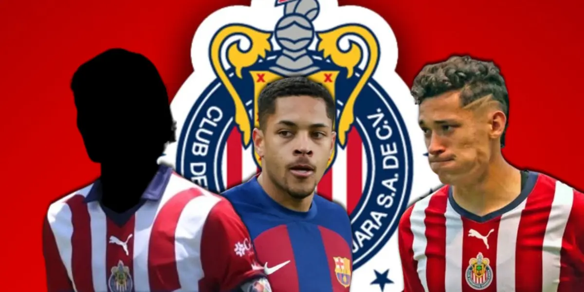 Jugador incógnito de Chivas junto a Vitor Roque y Jesús Orozco Chiquete / FOTO CUARTO PODER