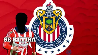 Jugador incógnito de Chivas junto al escudo de Chivas / FOTO Facebook