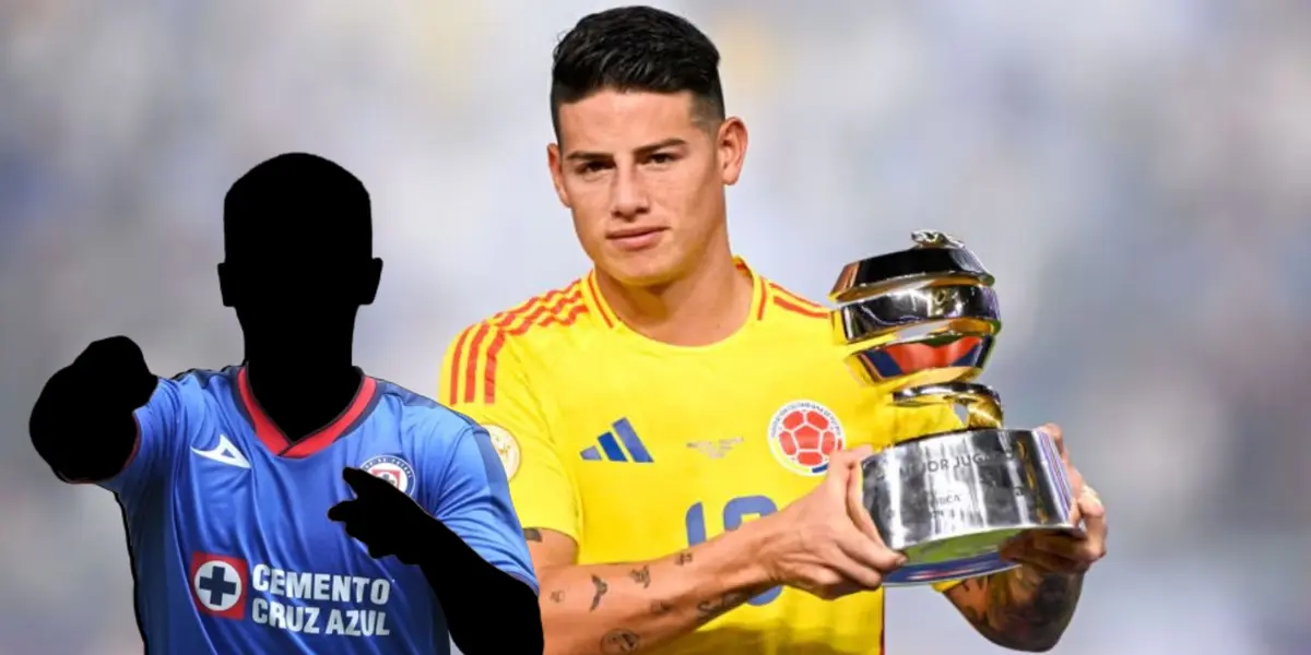 Jugador incógnito de Cruz Azul junto a James Rodríguez / FOTO GETTY IMAGES