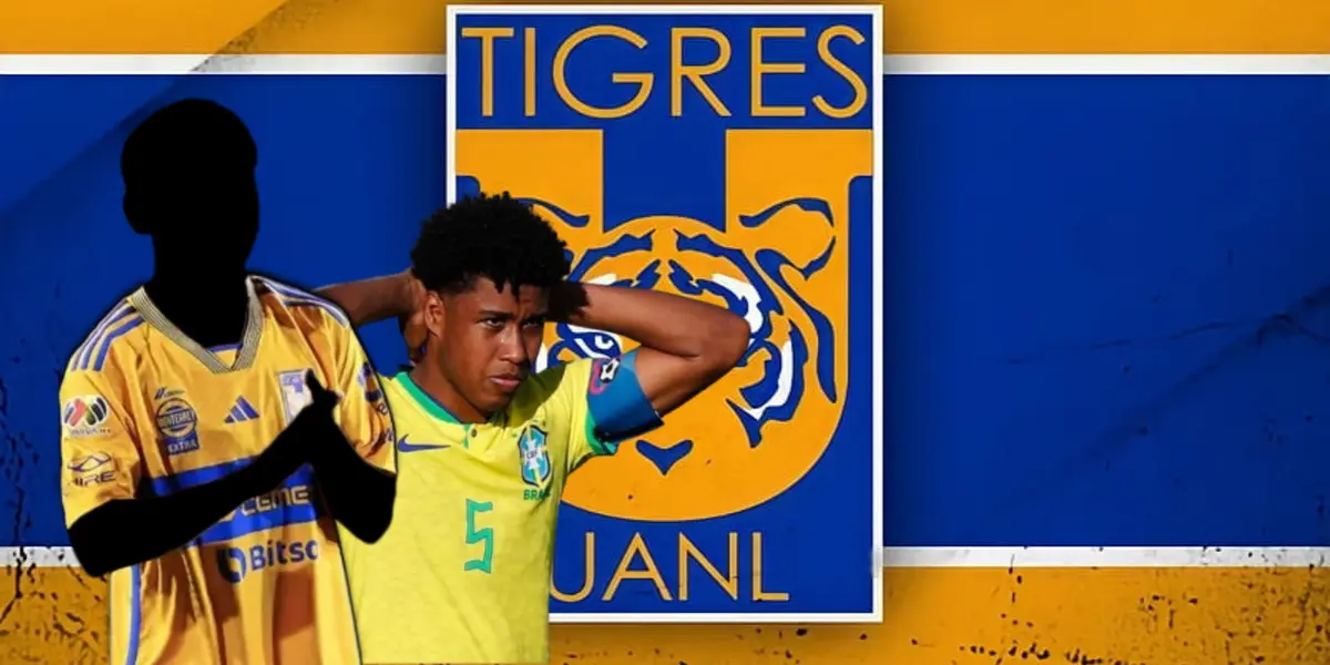 Jugador incógnito de Tigres junto a futbolista de Brasil / FOTO TUDN