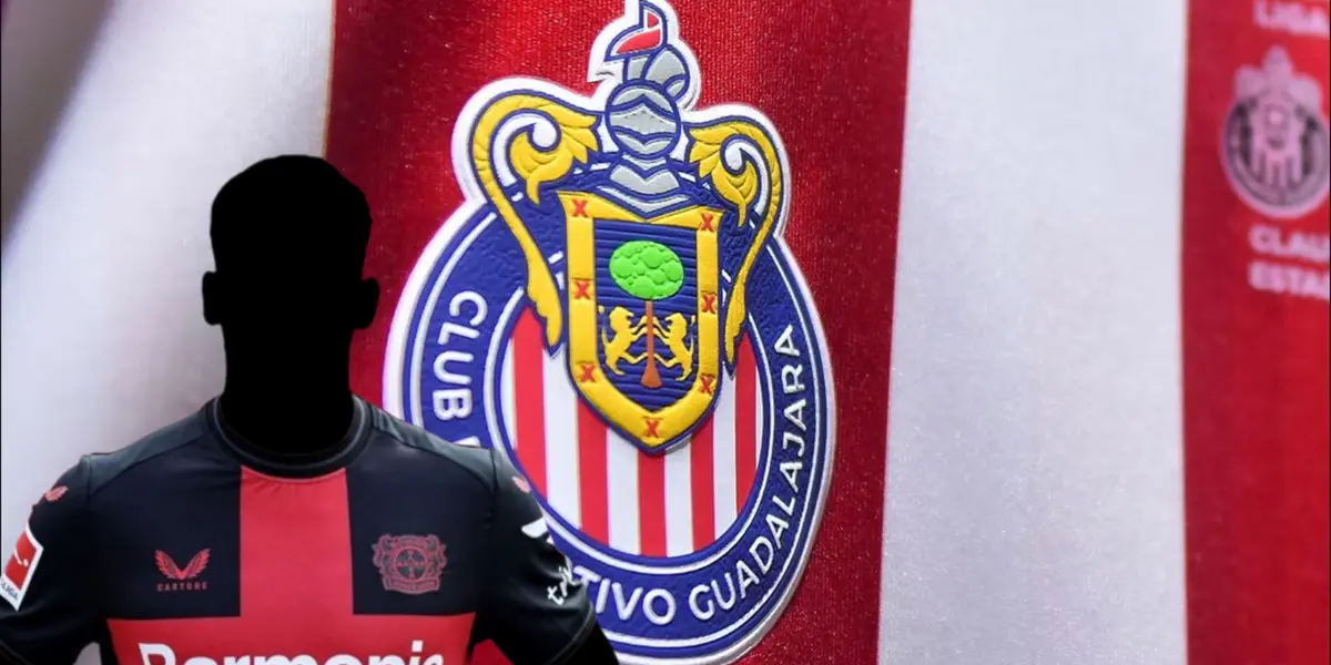 Jugador incógnito del Bayer Leverkusen junto al escudo de Chivas / FOTO IMAGO7