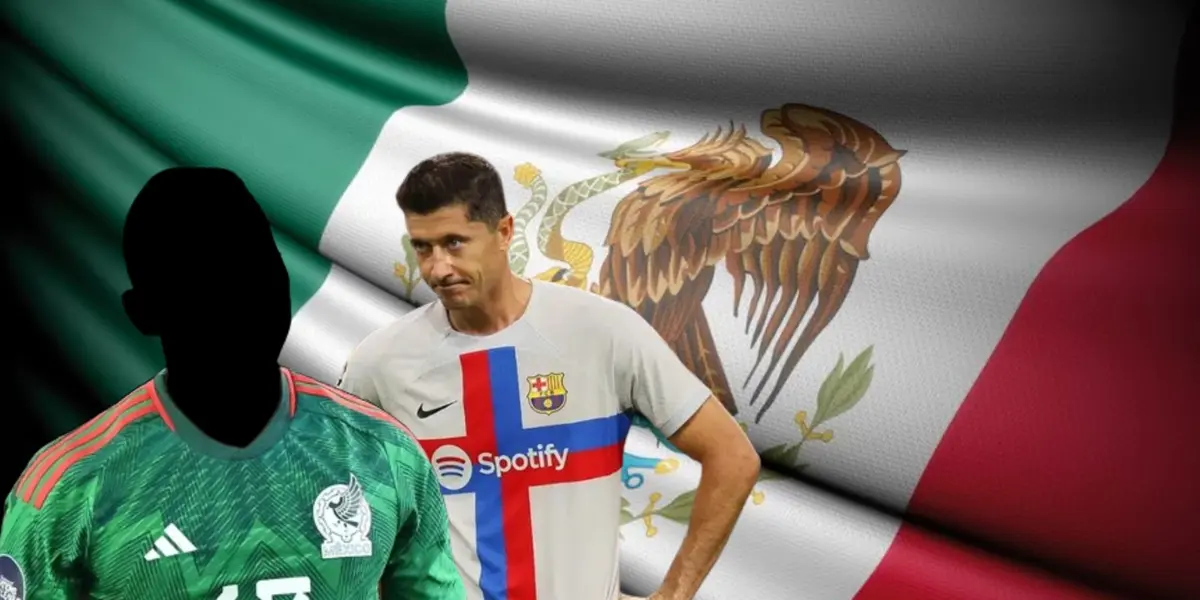 Jugador incógnito del Tri junto a Robert Lewandowski / FOTO AS MÉXICO