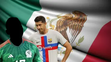 Jugador incógnito del Tri junto a Robert Lewandowski / FOTO AS MÉXICO