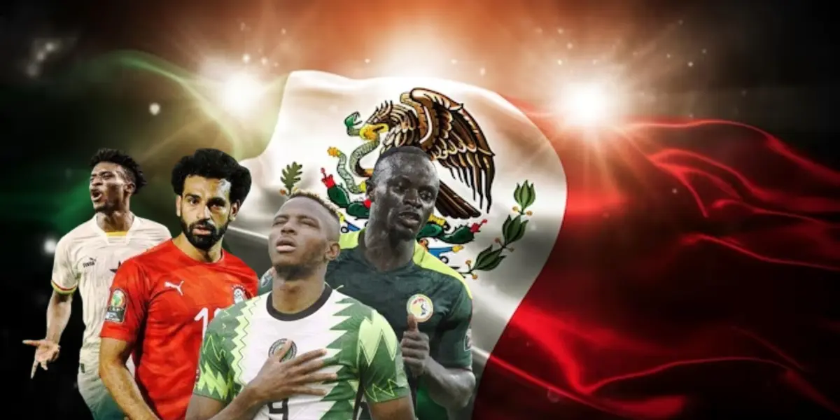 Jugadores africanos junto a la bandera de México / FOTO YOUTUBE