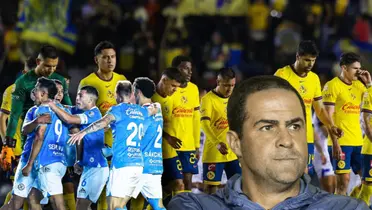 Jugadores de Amérca y Cruz Azul, André Jardine serio/ Foto Diario As.