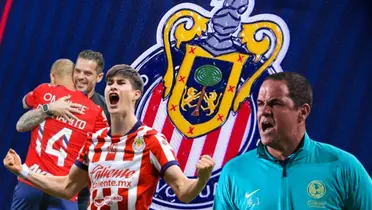 Jugadores de Chivas celebrando y André Jardine gritando/Foto Soy Fútbol.