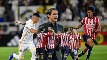 Jugadores de Chivas y LA Galaxy, Fernando Gago gritando/ Foto Henry Herald.