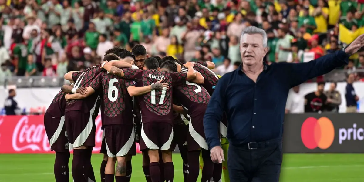 Jugadores de la Selección Mexicana abrazados y Javier Aguirre/ Foto Infobae.