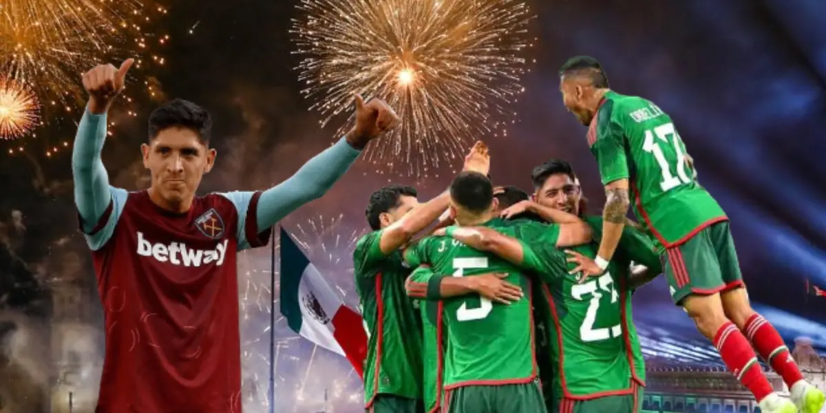 Jugadores de la Selección Mexicana, Edson Álvarez y fuegos artificiales/ Foto National Geographic.