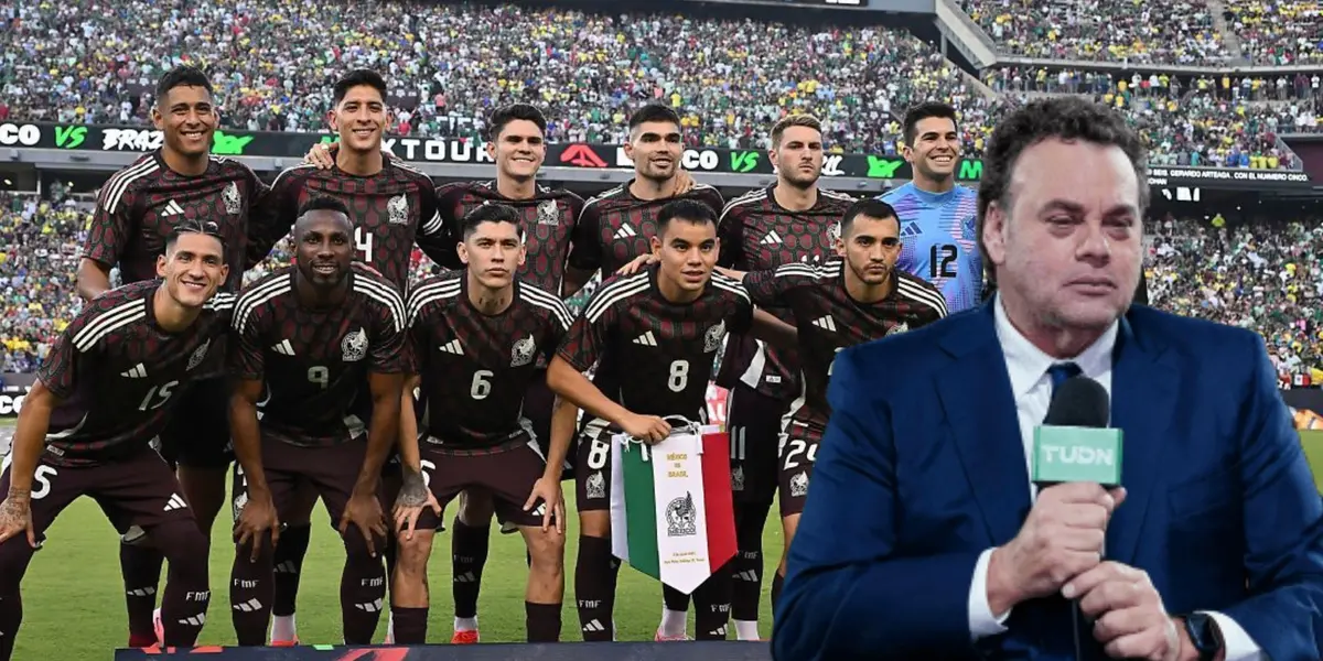 Jugadores de la Selección Mexicana posando y David Faitelson/ Foto ESPN.