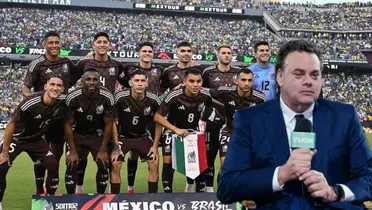 Jugadores de la Selección Mexicana posando y David Faitelson/ Foto ESPN.