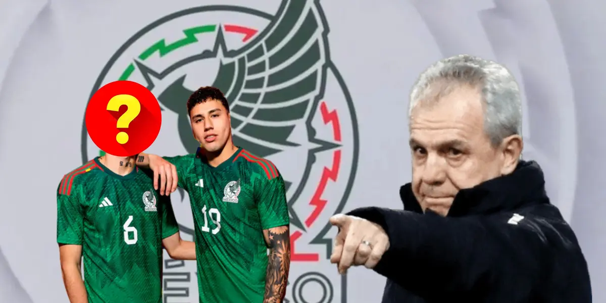 Jugadores de México, uno oculto y Javier Aguirre/Foto Cadena Noticias.