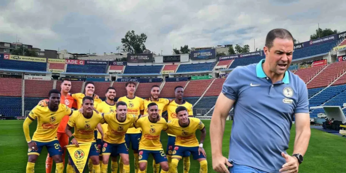 Jugadores del América posando y André Jardine molesto/Foto Dónde Ir.