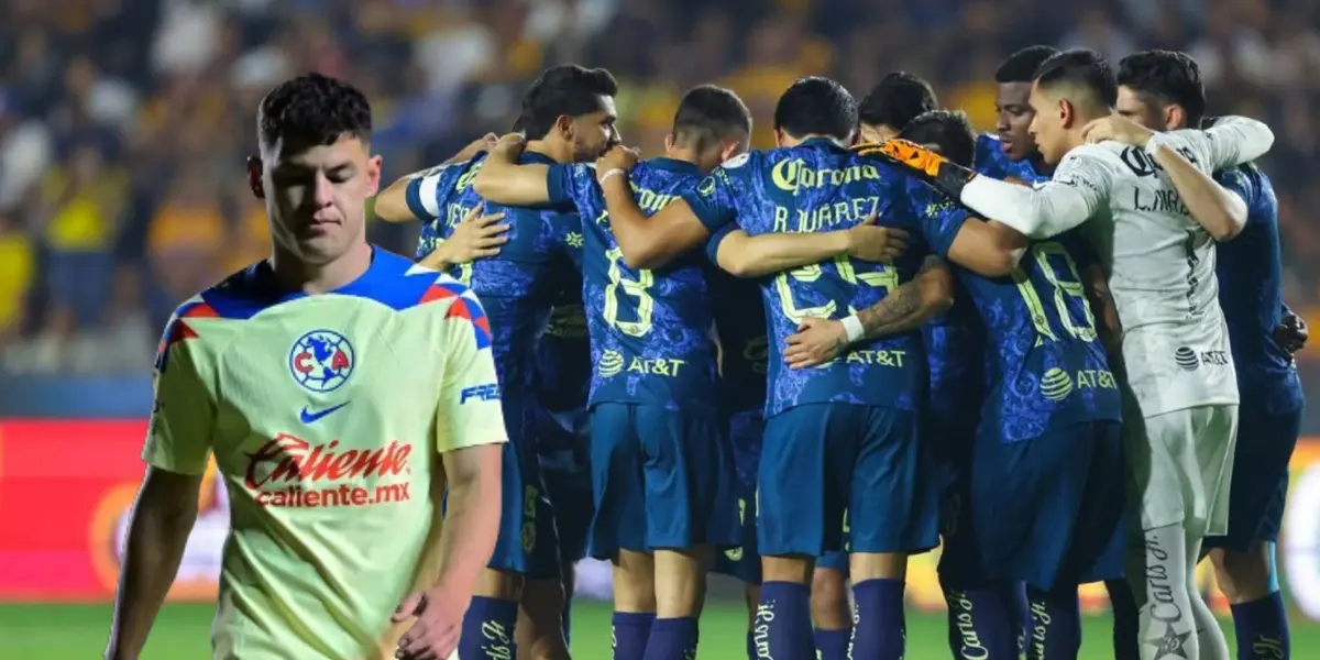 Jugadores del América reunidos y Richard Sánchez caminando/ Foto Pasión Águila.