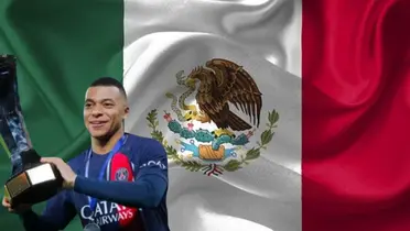 Kylian Mbappé junto a la bandera de México / FOTO MUNDO DEPORTIVO