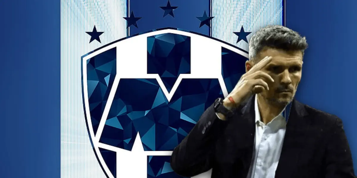 Logo de Rayados y Fernando Ortiz saludando/Foto Smartresize.