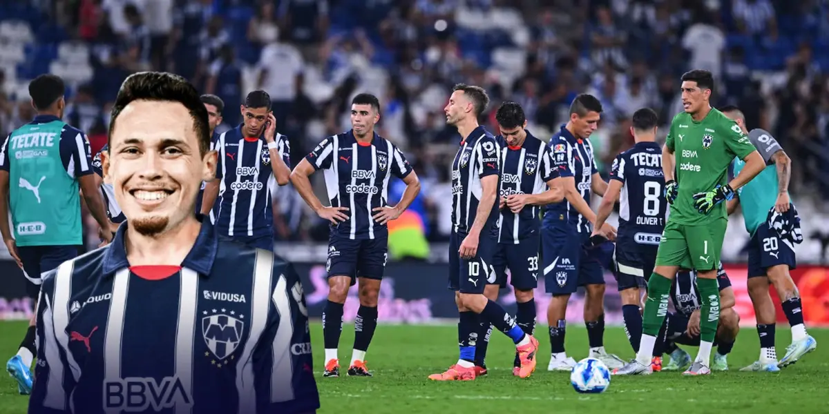 Lucas Ocampos junto a jugadores de Monterrey / FOTO X