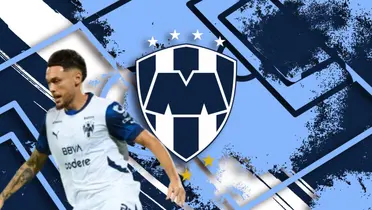 Lucas Ocampos junto al escudo de Monterrey / FOTO FOX SPORTS