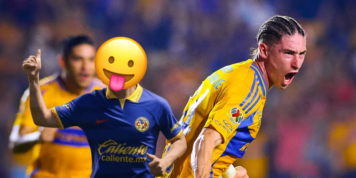 Marcelo Flores festejando y jugador oculto/ Foto Tigres.