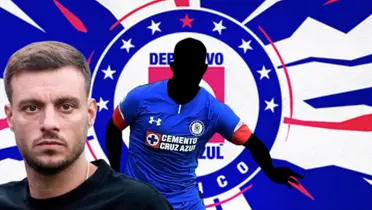 Martín Anselmi junto a jugador incógnito de Cruz Azul / FOTO RÉCORD