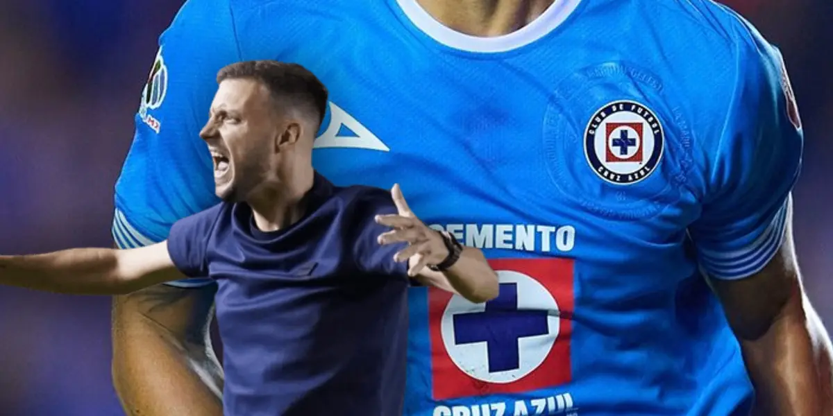 Martín Anselmi y nuevo jersey de Cruz Azul/Foto Fox Deportes.