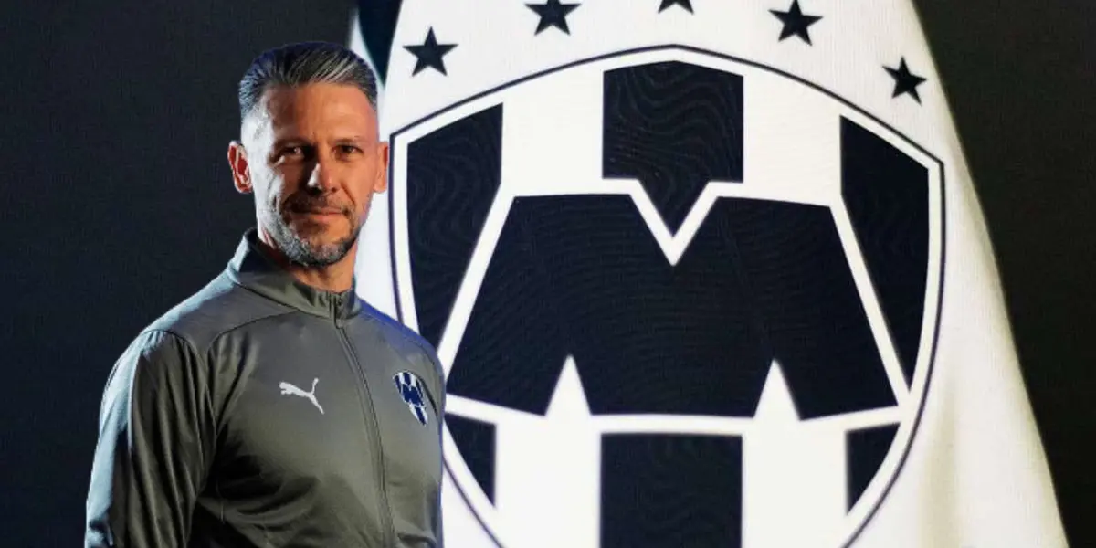 Martín Demichelis posando y logo de Monterrey/ Foto El CEO.