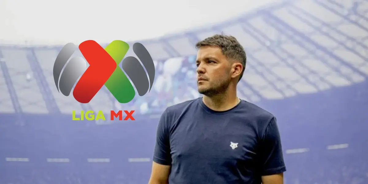 Nicolás Larcamón y logo de Liga MX/Foto Deportes Total MX.