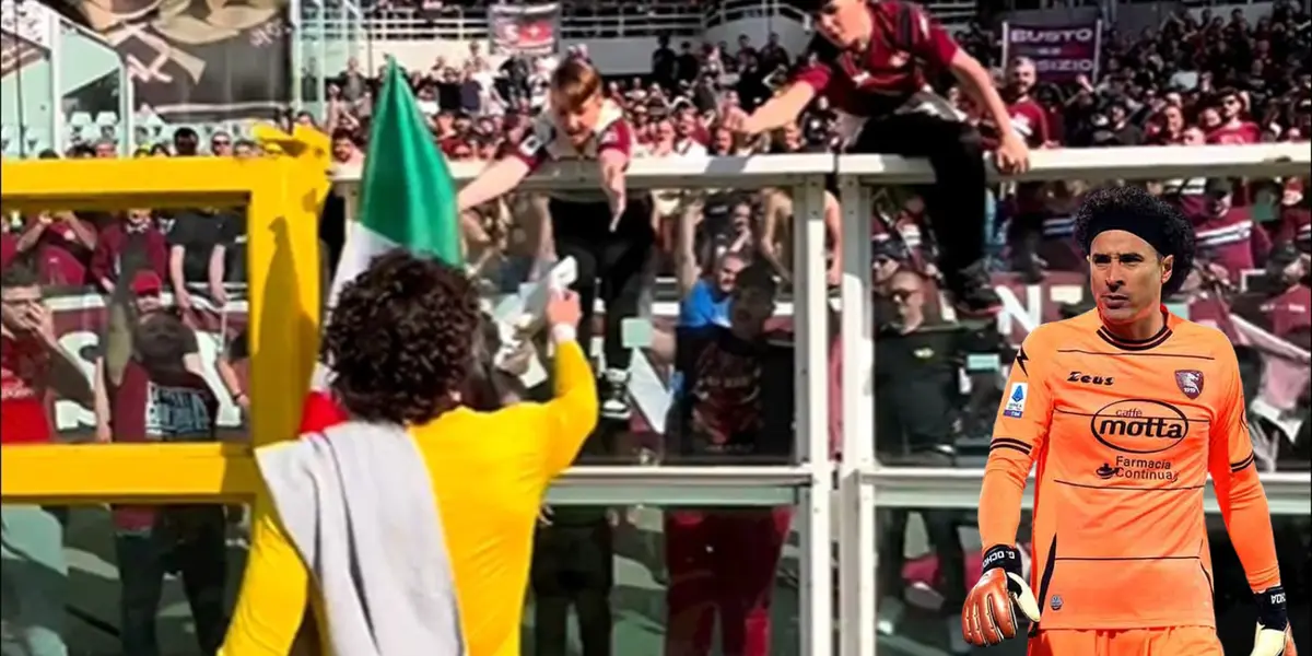 Ochoa atendiendo a la afición de Salernitana. Foto: El Universal