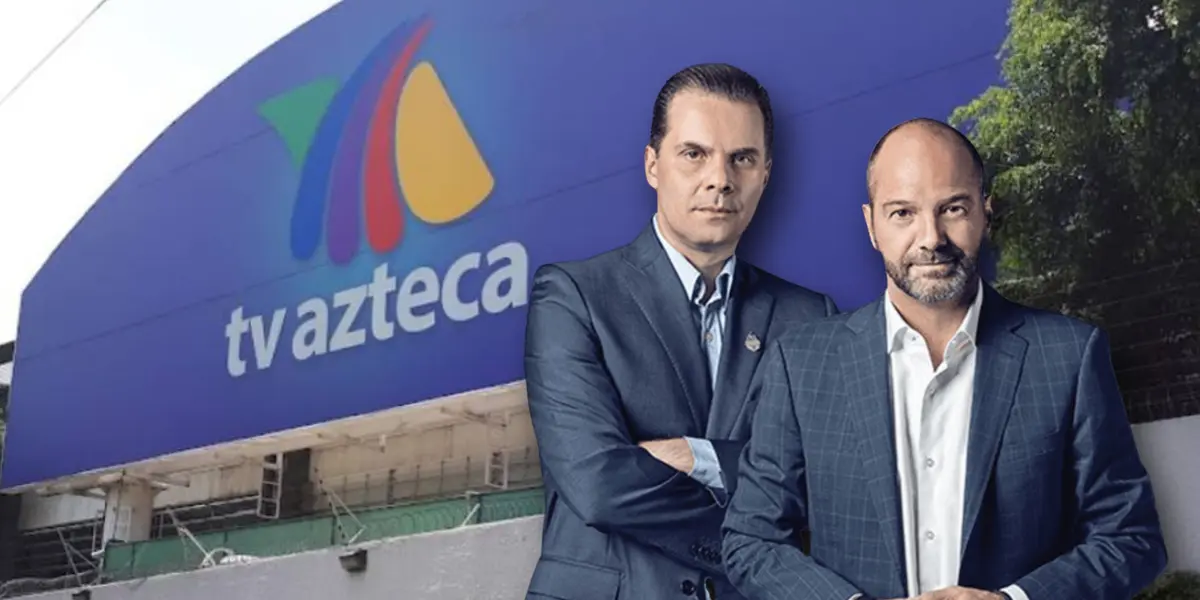 Oficinas de TV Azteca, Christian Martinoli y Luis García/Foto El Sol de México.