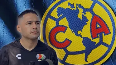 Pablo Aguilar y logo del América/Foto Soy Fútbol.