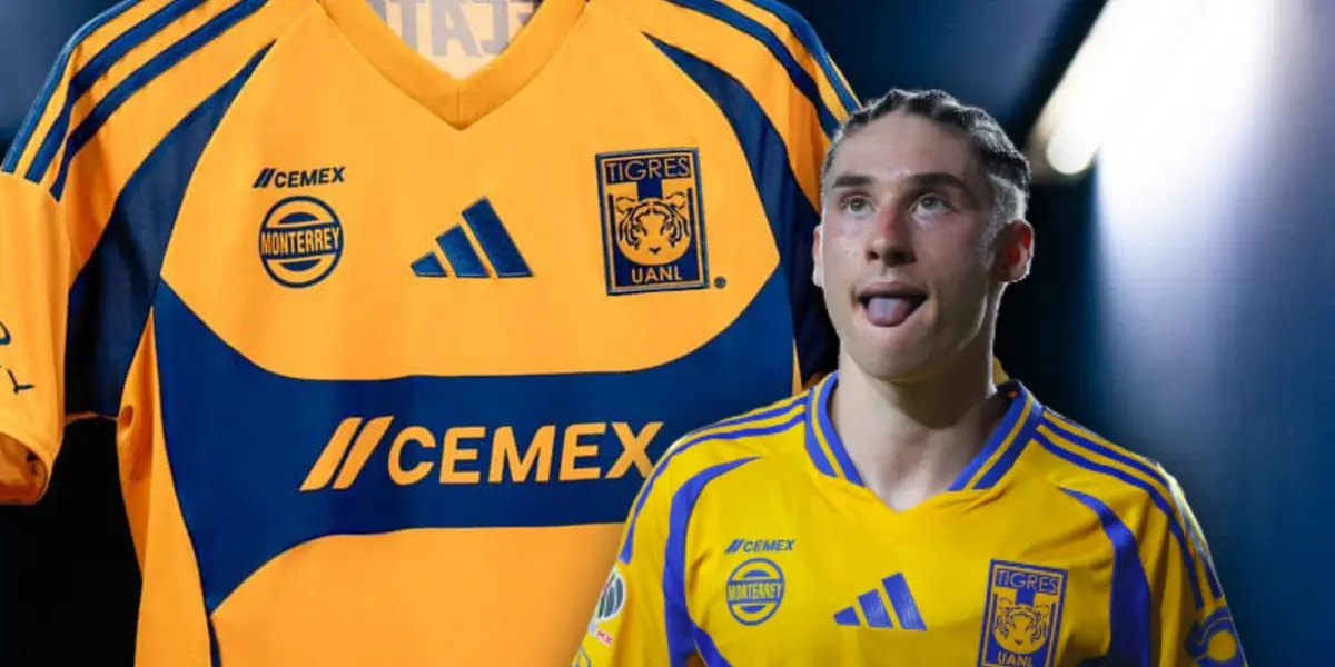 Playera de Tigres y Marcelo Flores viendo hacia arriba/Foto Draft Liga MX.