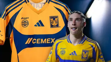 Playera de Tigres y Marcelo Flores viendo hacia arriba/Foto Draft Liga MX.