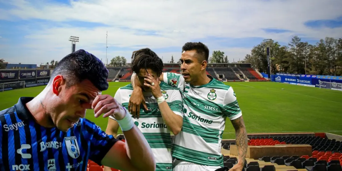 Querétaro y Santos Laguna en el estadio de fútbol / FOTO X