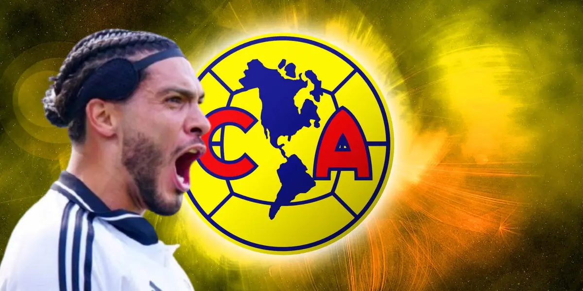 Raúl Jiménez junto al escudo del América / FOTO FÚTBOL TOTAL