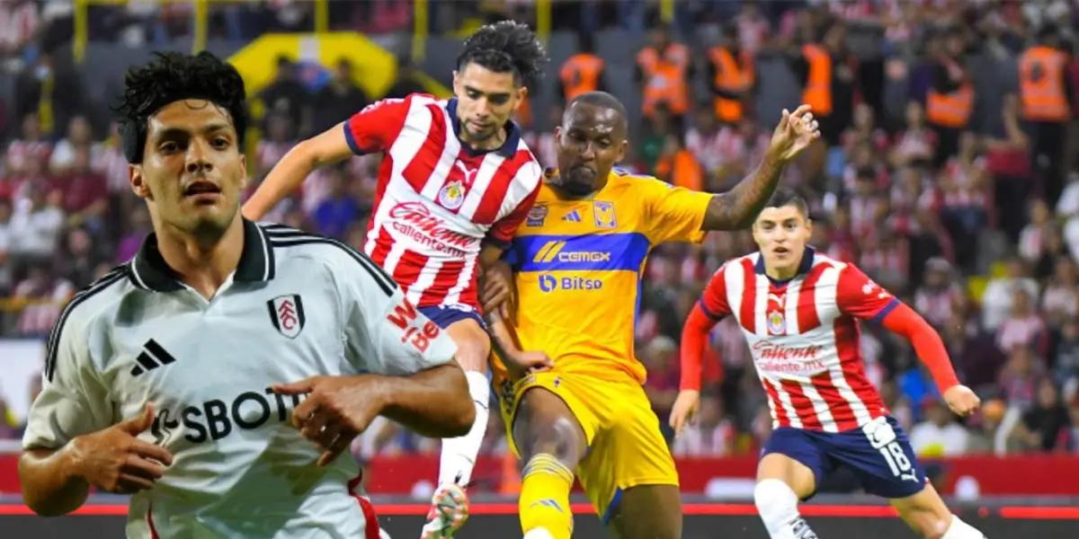 Raúl Jiménez junto al Tigres vs Chivas / FOTO X