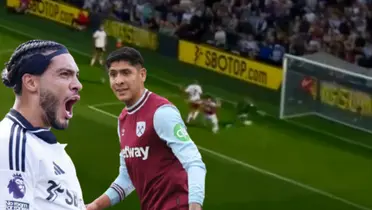 Raúl Jiménez y Edson Álvarez en el Fulham vs West Ham / FOTO X