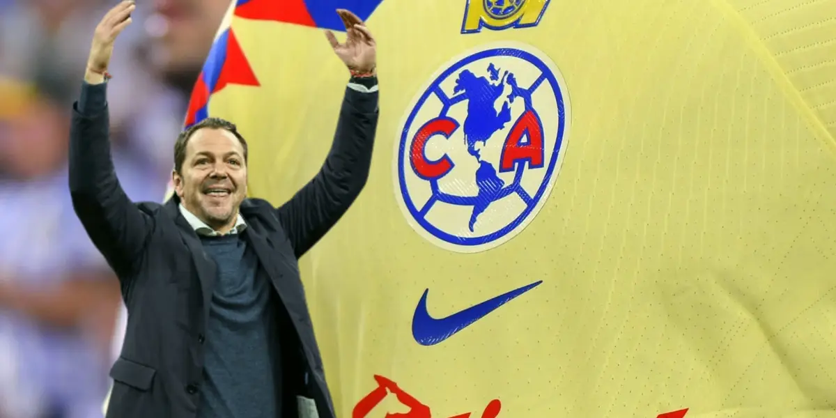 Santiago Baños celebrando y camiseta del América/ Foto La Opinión.