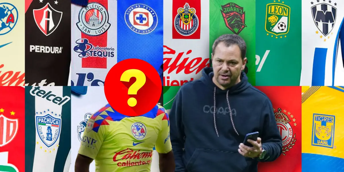 Santiago Baños con teléfono y futbolista con el rostro tapado/ Foto Todo sobre camisetas.