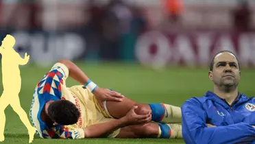 Sebastián Cáceres luego de lesionarse en el Estadio Hidalgo. Foto; Récord