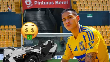 Uriel Antuna, auto Slingshot y emoji de dinero/Foto ESPN.