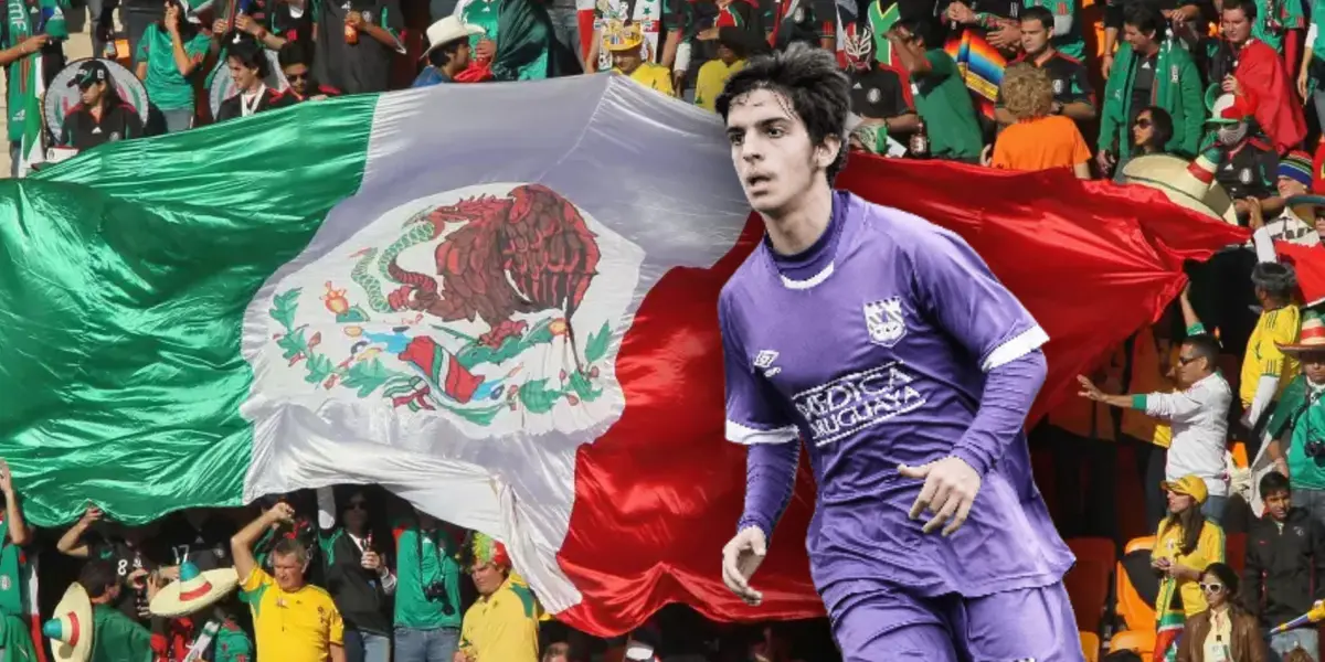 Xavier Biscayzacú y bandera de México /Foto Expansión.